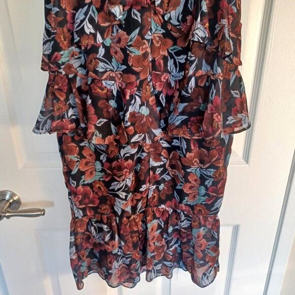 Majorelle Tina Chiffon Floral Tiered Midi Dress S - Picture 13 of 16